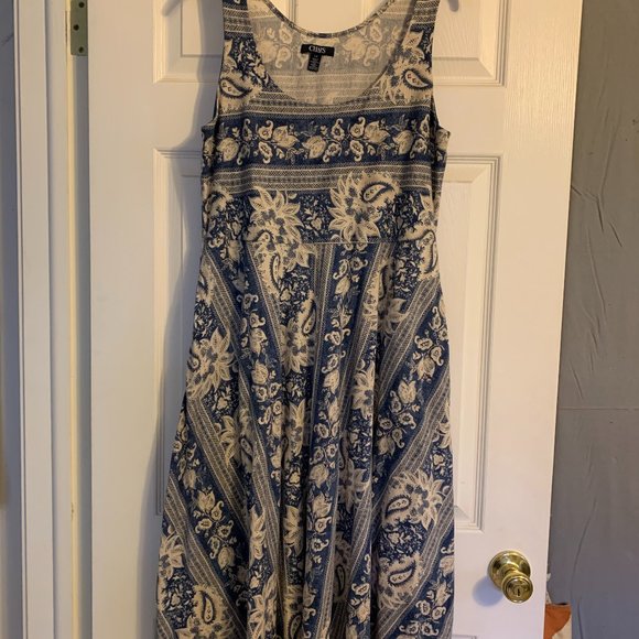 Chaps Dresses & Skirts - Chaps brand summer dress, size large, blue/creme